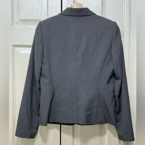 Calvin Klein Women 10P Gray Rayon Blend Blazer Career Office Rayon Blend - Picture 2 of 11